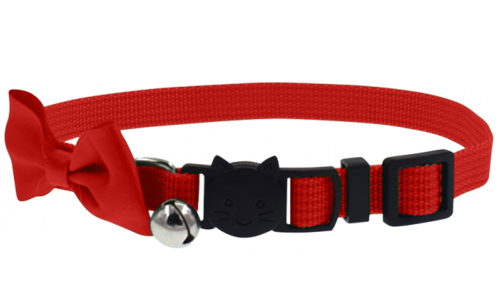 Collier pour Chat avec nœud Anti-étranglement Collier rouge pour chat avec nœud élégant et réglable, léger, et doté d'une clochette pour le style et la sécurité.