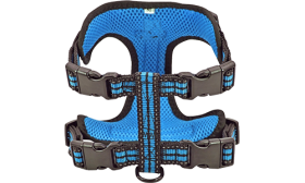 Stylish Breathable Dog Harness Stylish blue breathable nylon dog harness with adjustable straps, perfect fit with quick-release buckles, stylish.
