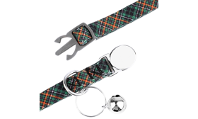 Breakaway Cat Collar with Metalic Buckle Plaid breakaway cat collar with a metallic buckle, adjustable and lightweight for comfort, durable and strong.