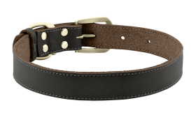 Luxury Genuine Leather Dog Collar Luxury genuine leather dog collar in brown, durable and strong, high-end genuine leather material, with buckle.
