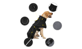 Reflective Waterproof Dog Coat with Warm Fleece Lining