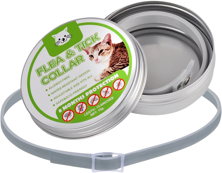 Collier naturel pour chat contre les puces et les tiques Chat portant un collier anti-puces et tiques, protection complète contre puces, tiques, poux et moustiques.
