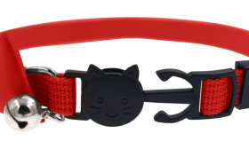 Stylish Bow Breakaway Cat Collar Red cat collar with a stylish bow and breakaway clasp, safety feature, with a bell for charm & safety.