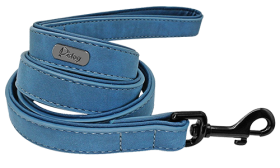 Luxueuse Laisse pour Chien en Velours Laisse en velours bleu pour chien, 120 cm, facile à tenir, matériaux de qualité, pour des balades confortables.