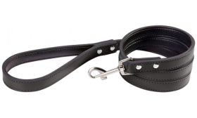 Leather Dog Leash Black leather dog leash, 1.5 meters, size large, sturdy stitching, durable clasp, padded inside, genuine leather