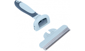 Peigne de Toilettage pour Chien Brosse de toilettage bleue pour chien, avec dents métalliques fines et poignée ergonomique, réduit la perte de poils.